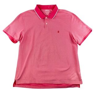 IZOD XXL Advantage Performance Polo Shirt Men's Pink Short Sleeve Stretch EUC